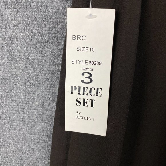 Studio 1 Pants Women's Size 10 Pull On NWT Stretch Dark Brown 100% Polyester - Picture 8 of 10